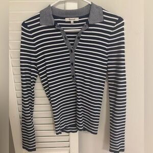 NWOT Madewell striped polo long sleeve